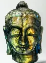 Sculpture Double Tête de Bouddha en Labradorite