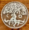 Plaque de Sélénite rechargement Arbre de vie Lune et Soleil