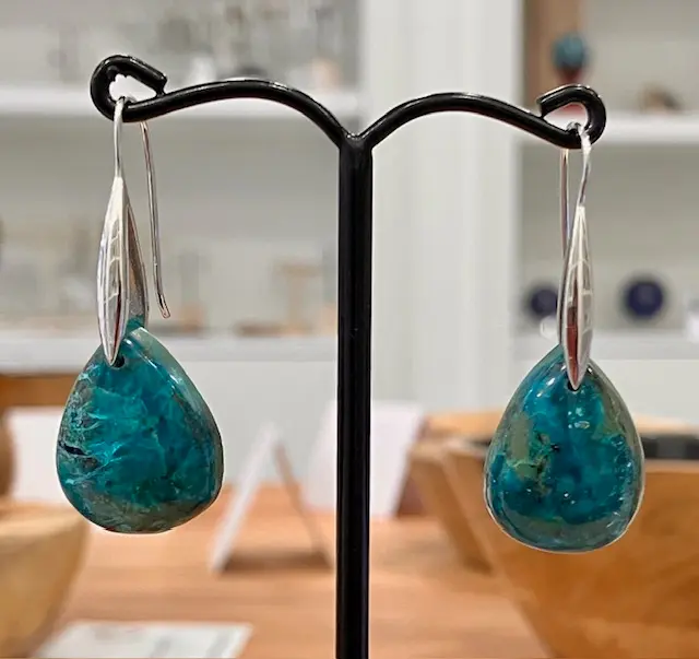 Boucle d'oreilles Goutte Chrysocolle
