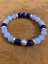 Bracelet Calcédoine Bleue-Lapis-Lazuli