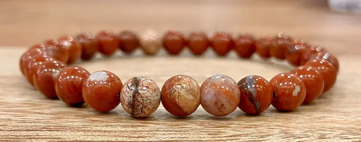 Bracelet Jaspe Rouge 6mm