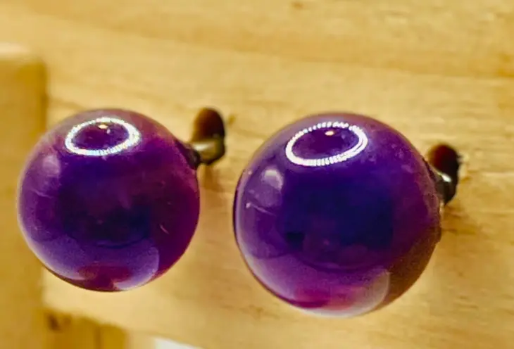 Boucles d'oreilles Puce en Améthyste du Brésil