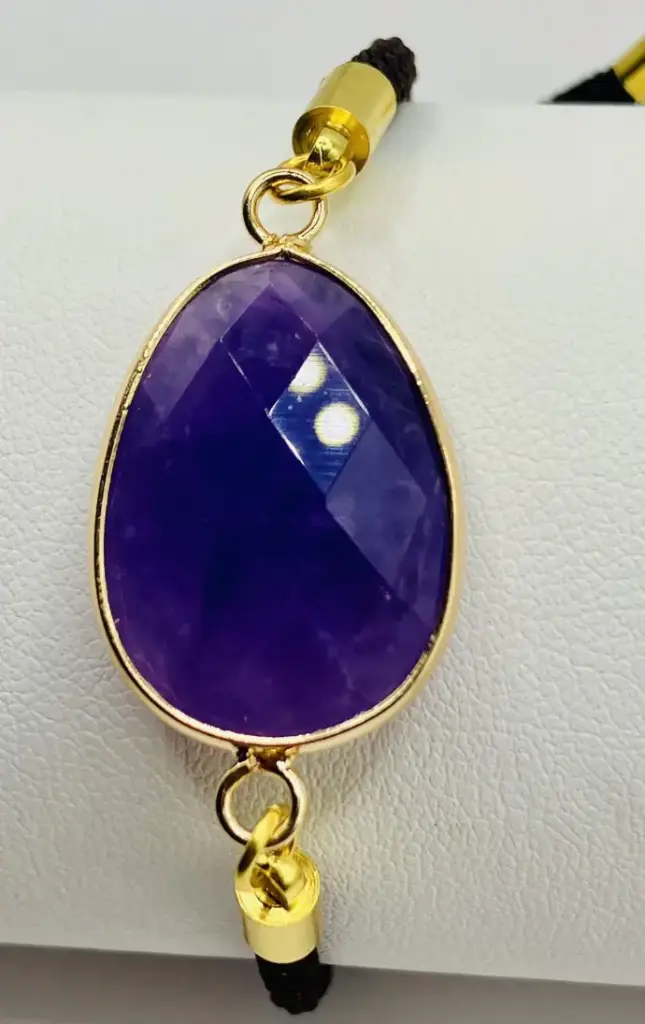 Bracelet cordon réglable en Améthyste