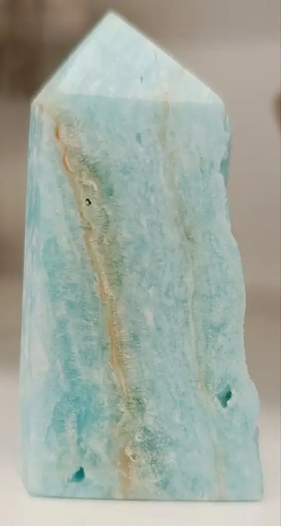 Pointe semi polie Aragonite Bleue