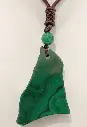 Pendentif pierre plate Malachite avec cordon