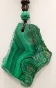 Pendentif pierre plate Malachite avec cordon