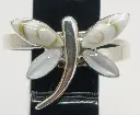 Bague Libellule Œil de Sainte Lucie et Nacre
