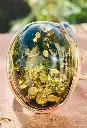 Bague Ambre verte naturelle