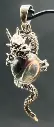 Pendentif Dragon et Cristal de Roche