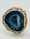 Bague Géode d'Agate en Argent 925 Taille 55