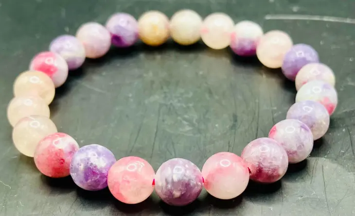 Bracelet Tourmaline Rose sur Eudialyte 8mm