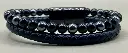 Bracelet cuir noir Hématite Onyx