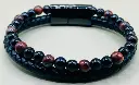 Bracelet cuir noir Œil de Taureau Onyx