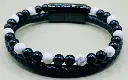 Bracelet cuir noir Howlite Onyx