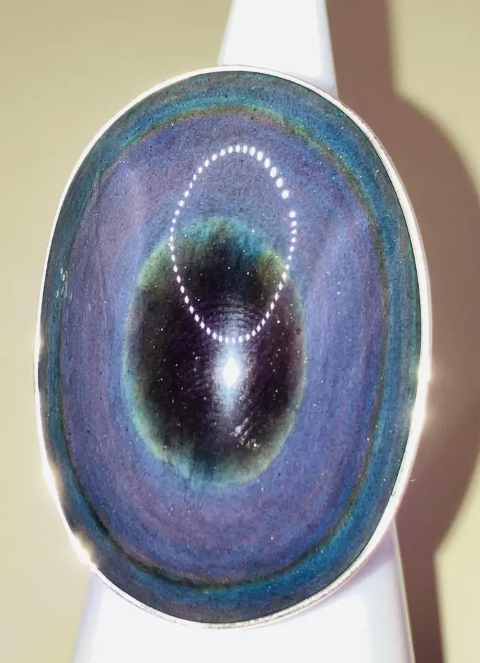 Bague Obsidienne Œil Céleste en Argent 925