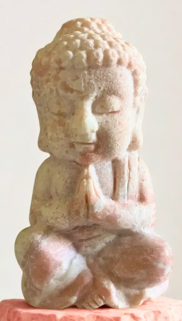Bouddha de collection en Opale rose Qualité (A)