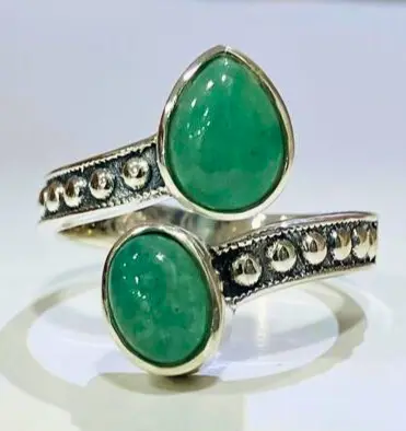 Bague Aventurine verte en Argent 925