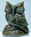 Sculpture Hibou en Labradorite
