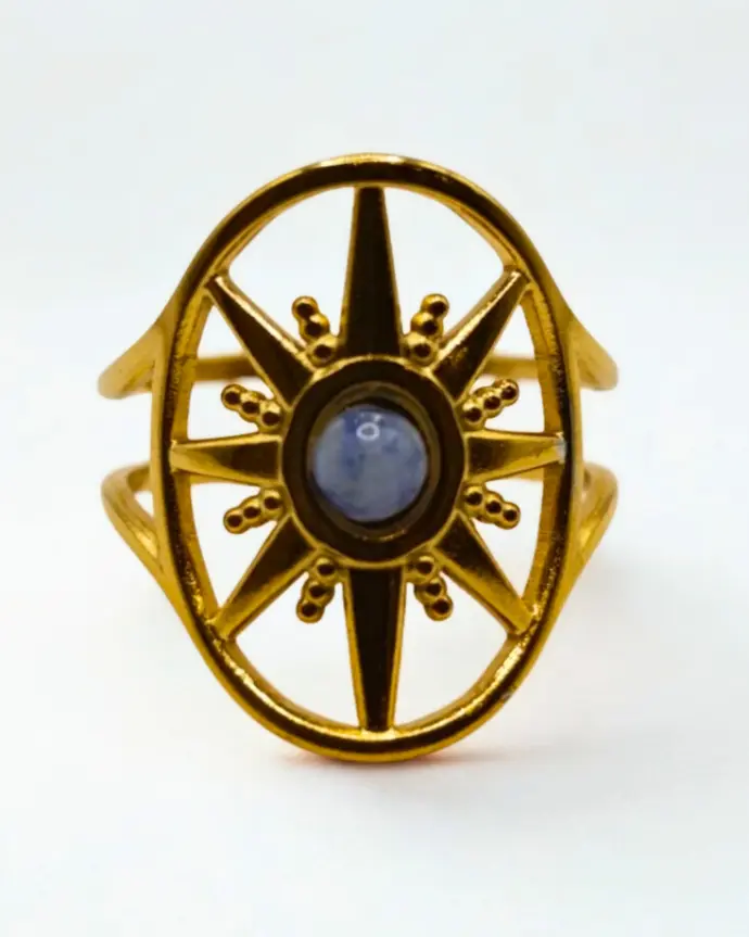 Bague Sodalite doré