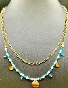 Collier Duo Apatite Bleue - Aigue Marine