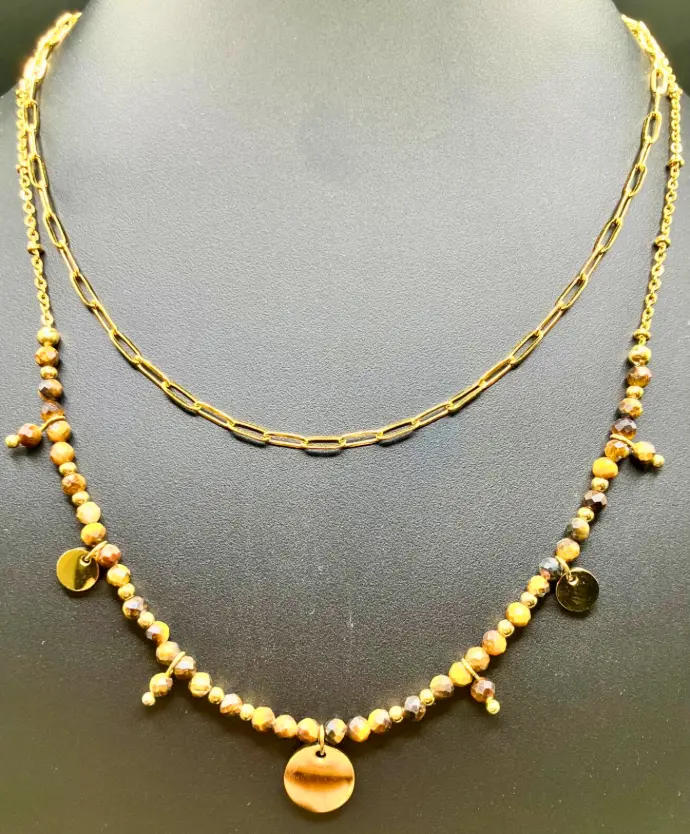 Collier Duo Œil de Tigre