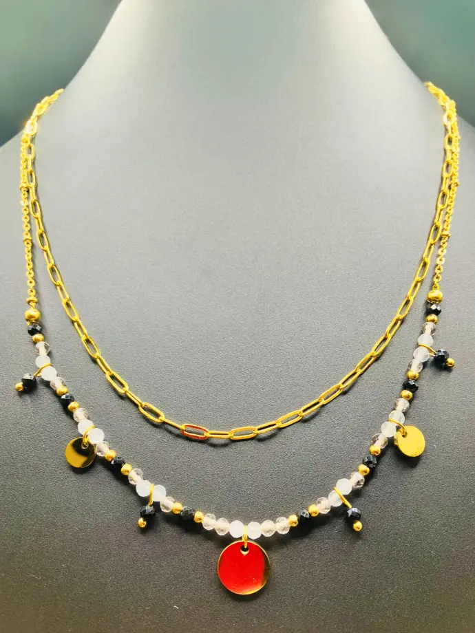 Collier Duo Tourmaline Noire - Cristal de Roche fumé