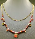 Collier Duo Cornaline - Cristal de roche