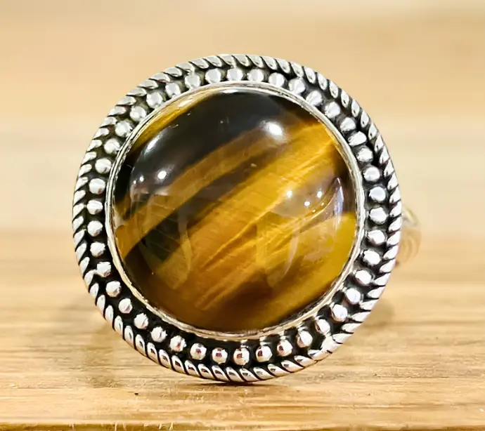 Bague Œil de tigre en Argent 925