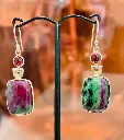 Boucles d'oreilles Rubis Zoïsite en Argent 925