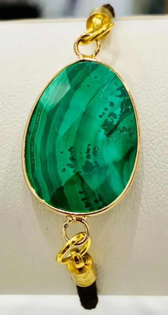 Bracelet cordon réglable en Malachite