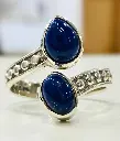 Bague lapis-Lazuli Toi et Moi en Argent 925