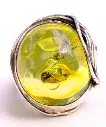 Bague Ambre Vert en Argent 925