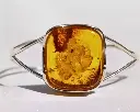Bracelet Jonc Ambre Miel Argent 925