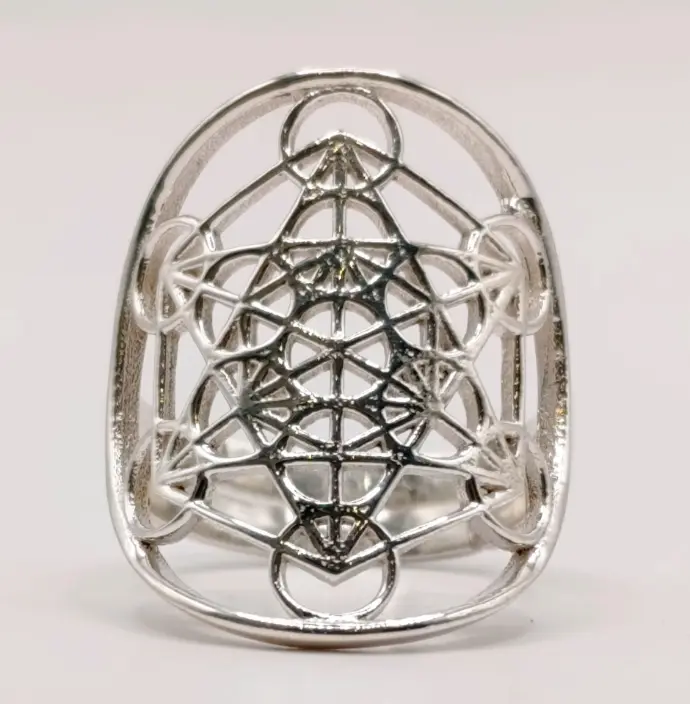 Bague Cube de Métatron en Argent 925