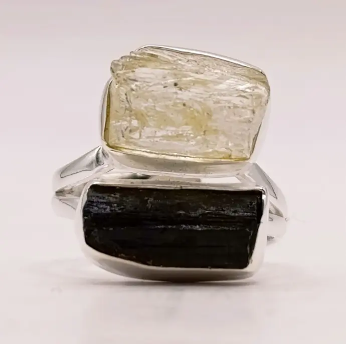 Bague Scapolite - Tourmaline Noire en Argent 925