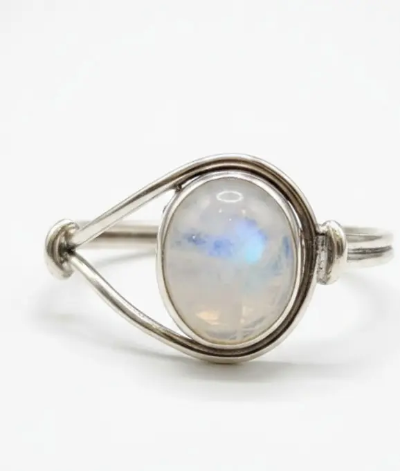 Bague Pierre de Lune en Argent 925 Taille 49