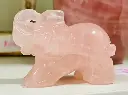 Eléphant en Quartz Rose
