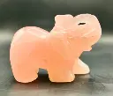 Eléphant en Quartz Rose