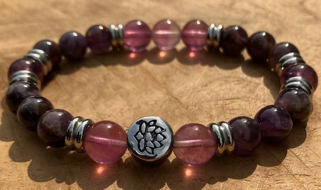 Bracelet Améthyste de Bolivie - Fluorine Violette