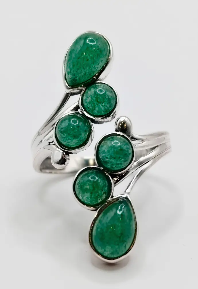 Bague Aventurine verte en Argent 925
