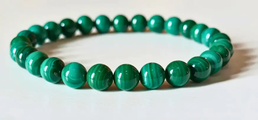 Bracelet boule Malachite 6mm