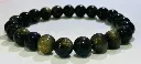 Bracelet Obsidienne dorée 8mm