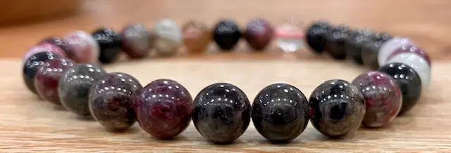 Bracelet Tourmaline Multicolore 8mm (Taille grand poignet)