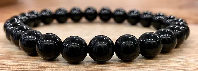 Bracelet Tourmaline Noire 8mm (Taille grand poignet)