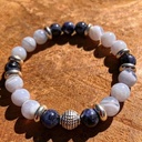Bracelet Calcédoine Bleue et Sodalite
