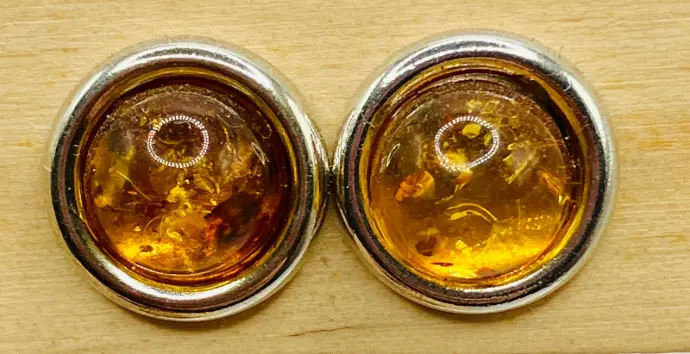 Boucles d'oreilles Ambre véritable puce