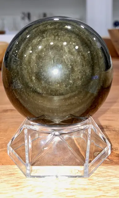 Sphère Obsidienne Dorée