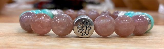 Bracelet Quartz rose Madagascar- Amazonite