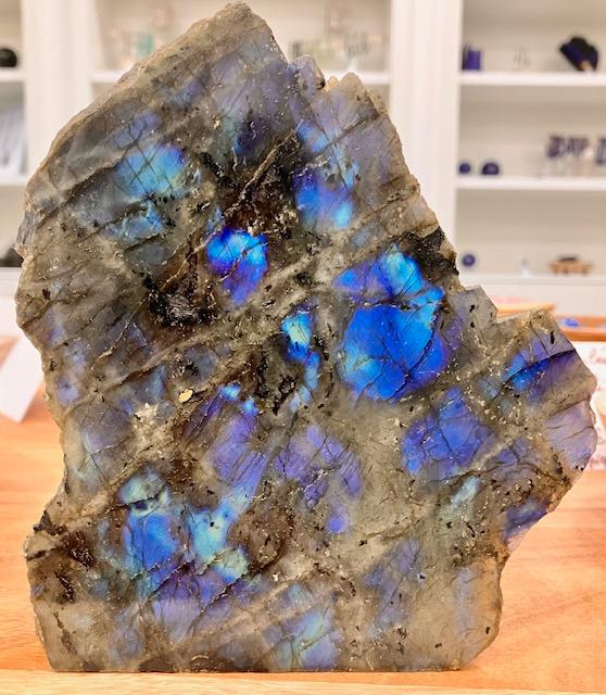 Forme Libre Brut Labradorite Bleu