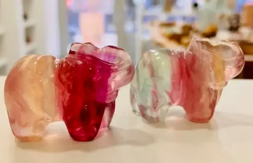 Eléphant en Fluorine Multicolore